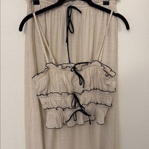 Elegant Cream Ruffle Set